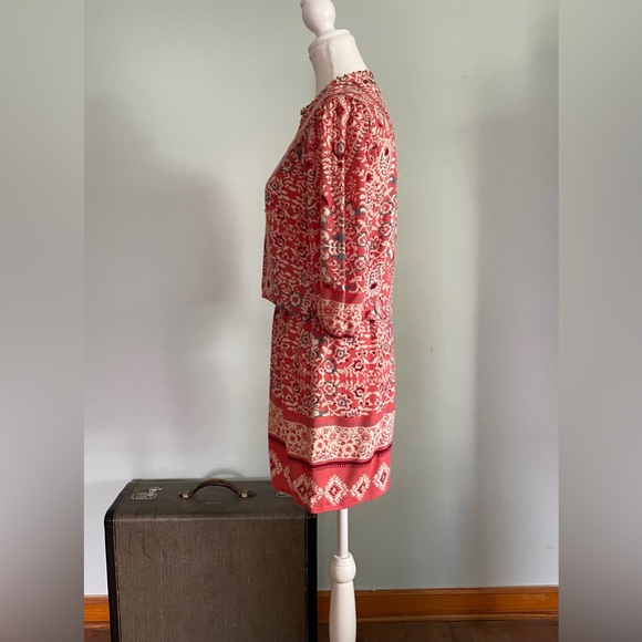 Alloy Apparel Boho Floral Print Pink Dress Bead Detail Size Small - Picture 4 of 12